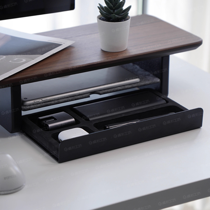 Desk Setup In Office - Подставка для монитора, ящики для хранения,