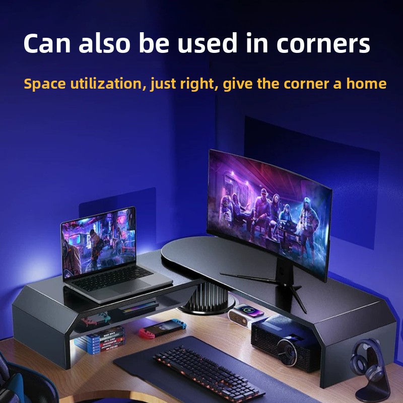 Desk Setup Laptop And Monitor - Подставка для двух мониторов для игр