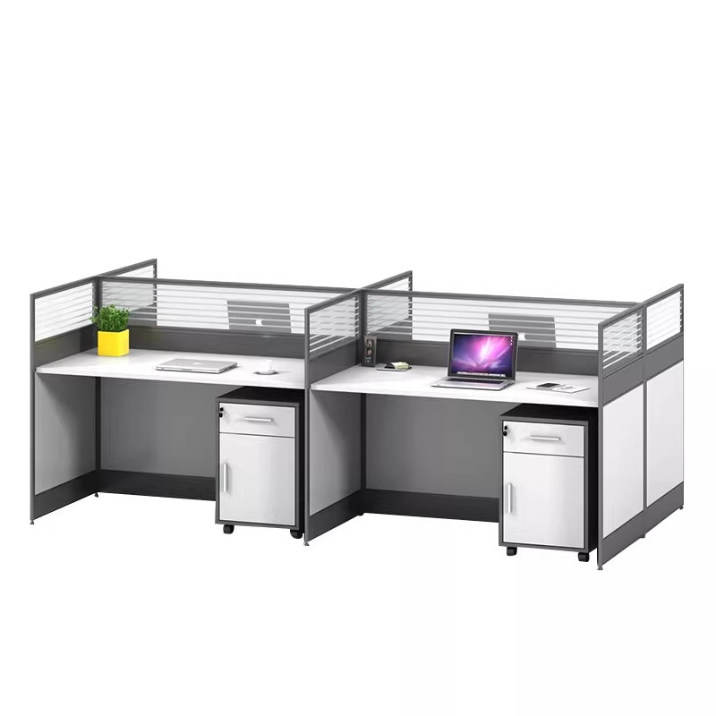 Desk Setup Corner - Белый офисный стол для 2, 4