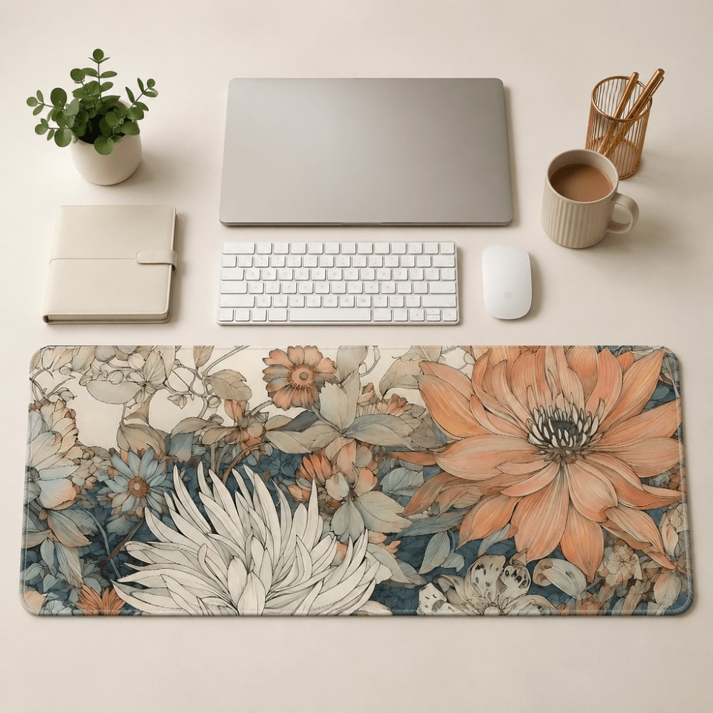 Desk Setup For Work - Ретро-салфетка для стола с цветочным принтом,