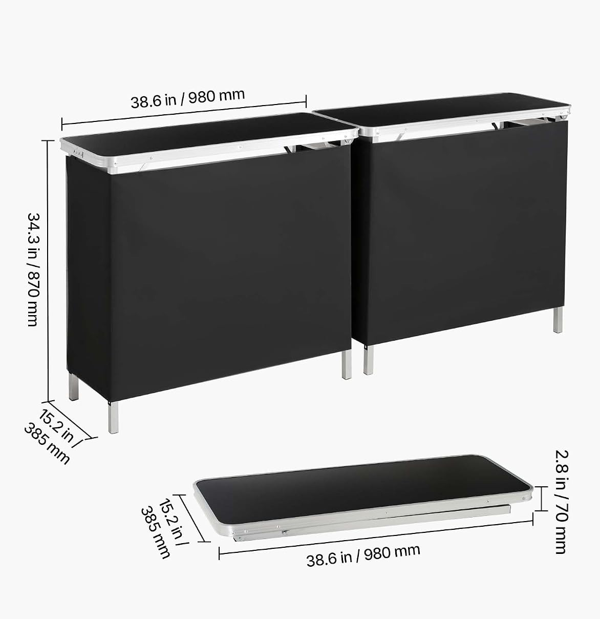 Портативный складной барный ст – обзор и цена Desk Setup Black