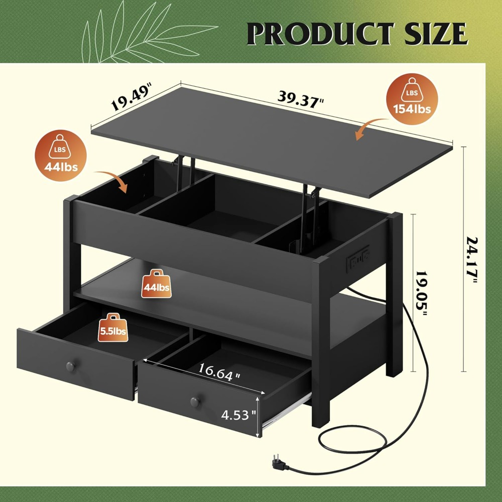 Журнальный столик WLIVE Black  – обзор и цена Desk Drawer Unit
