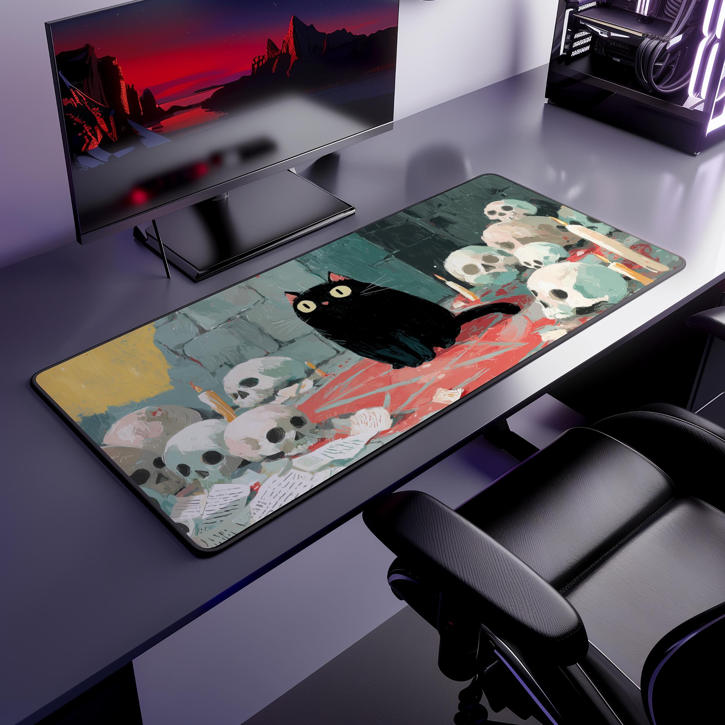 Игровой коврик с черным котом- – обзор и цена Desk Setup Options