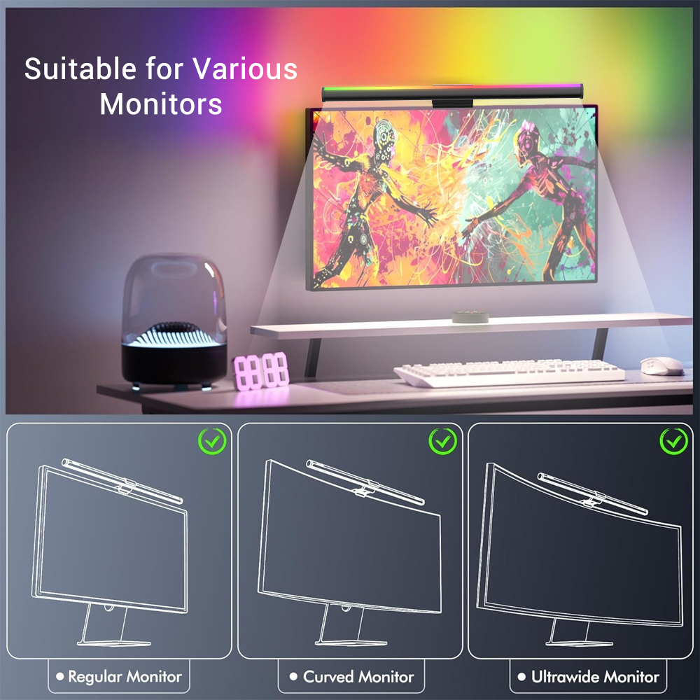 Светодиодная панель для монито – обзор и цена Desk Setup In Office