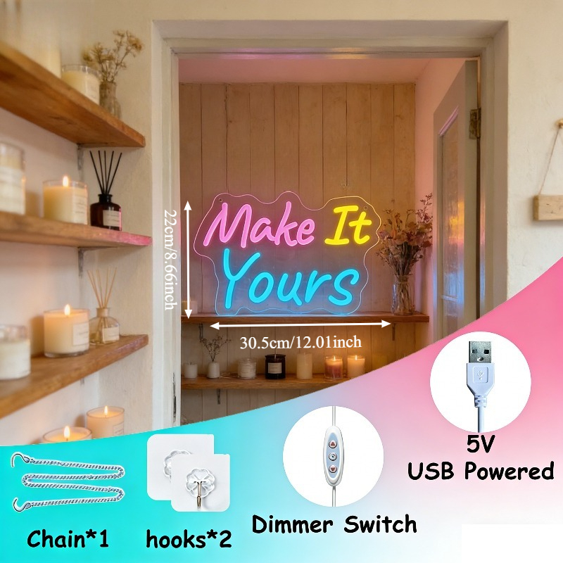 Неоновая вывеска «Make It Your – обзор и цена Desk Setup Inspiration