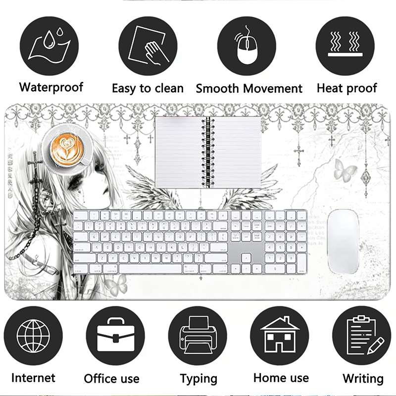 Кожаный коврик для мыши, черно – обзор и цена Desk Setup Black