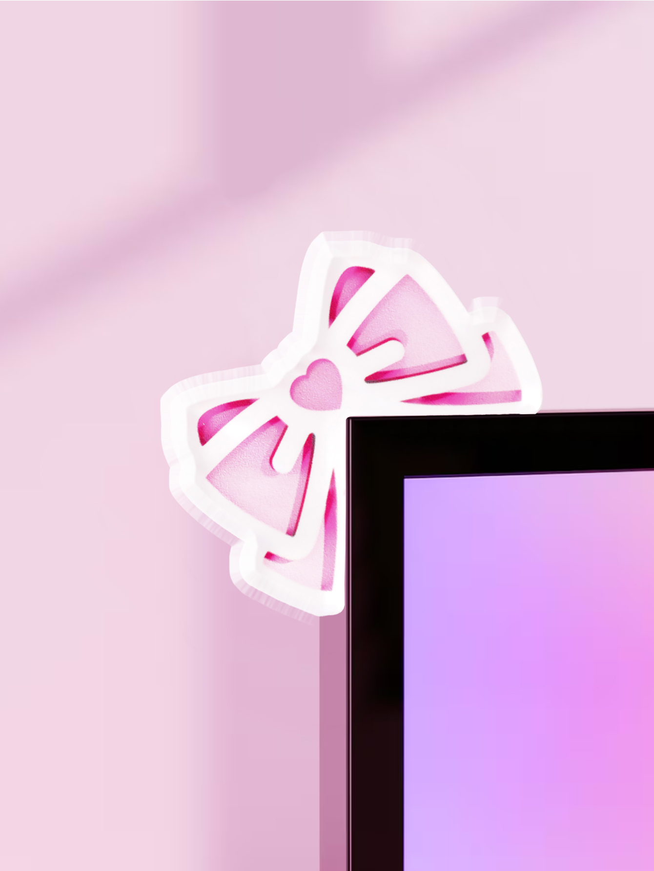 Kawaii Bow Monitor Decor Розов – обзор и цена Desk Setup Home